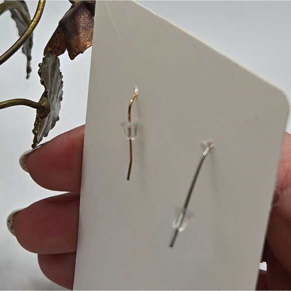 "5/$25" Mismatched Goldtone Faux Green Jade Dangle Earrings - Picture 6 of 6